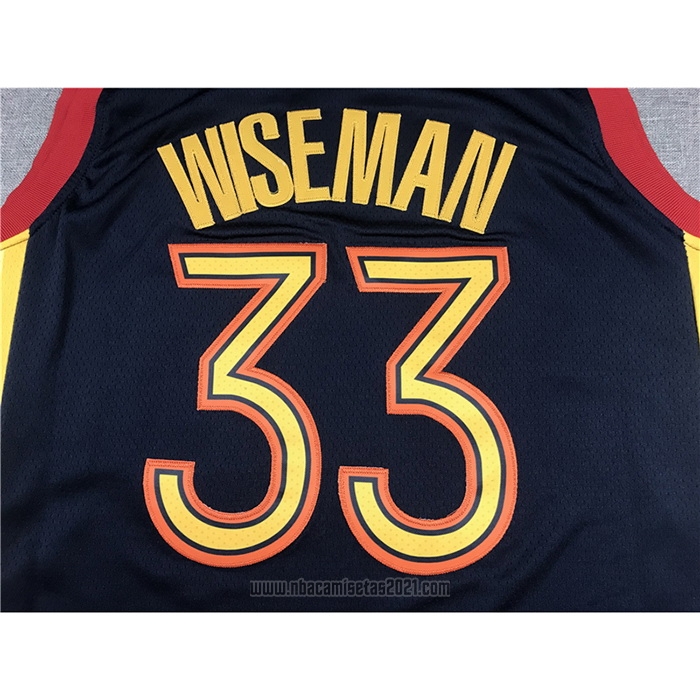 Camiseta Golden State Warriors James Wiseman #33 Ciudad 2020-21 Azul